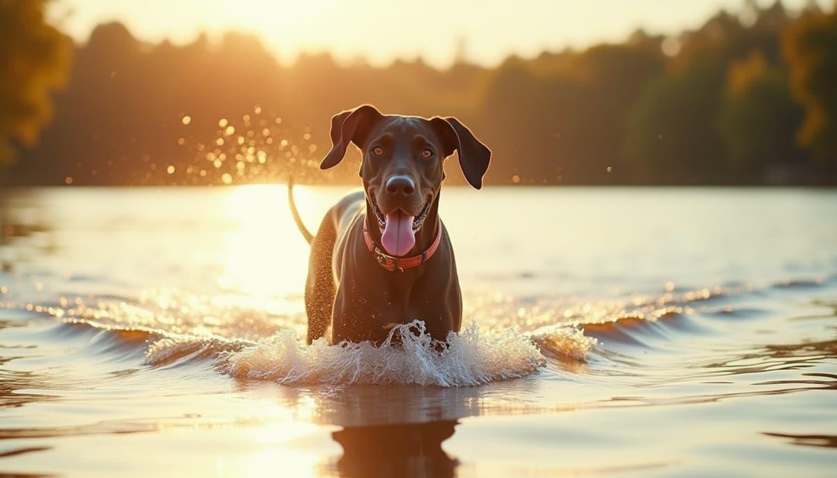 A dog on a walk — Dog Hip Dysplasia Treatment Cost in Grand Rapids MI
