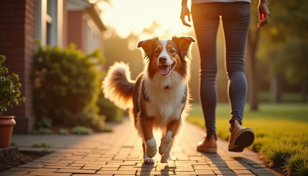 A dog on a walk — Dog Hip Dysplasia Treatment Cost in Hartford, CT