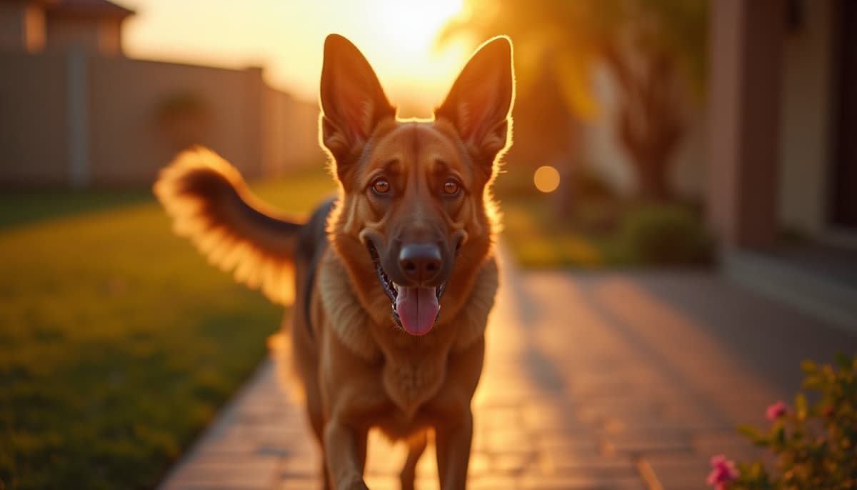 A dog on a walk — Dog Hip Dysplasia Treatment Cost in Henderson, IL