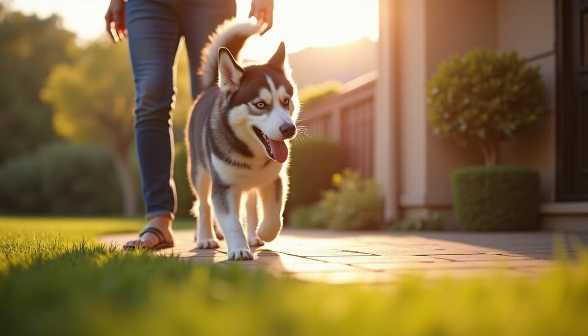 A dog on a walk — Dog Hip Dysplasia Treatment Cost in Irvine, CA