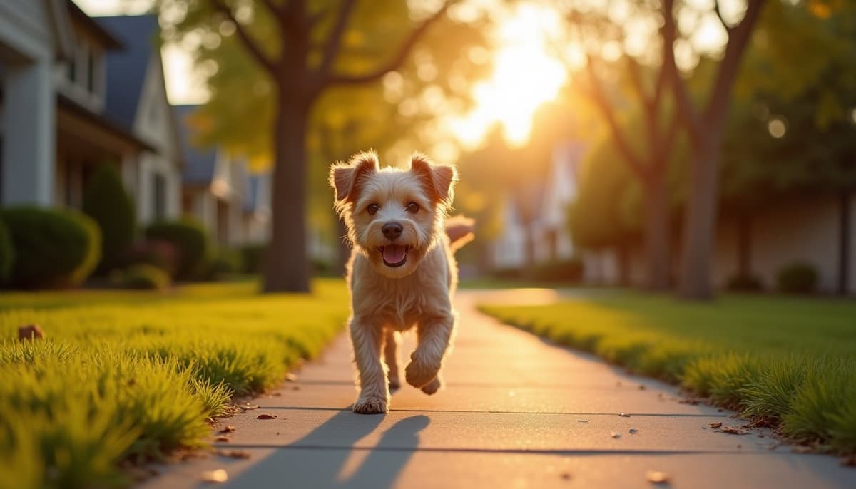 A dog on a walk — Dog Hip Dysplasia Treatment Cost in Lansing, MI