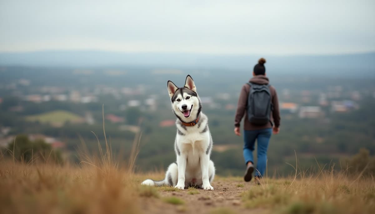 A dog on a walk — Hip Dysplasia Treatment Cost in Modesto, CA