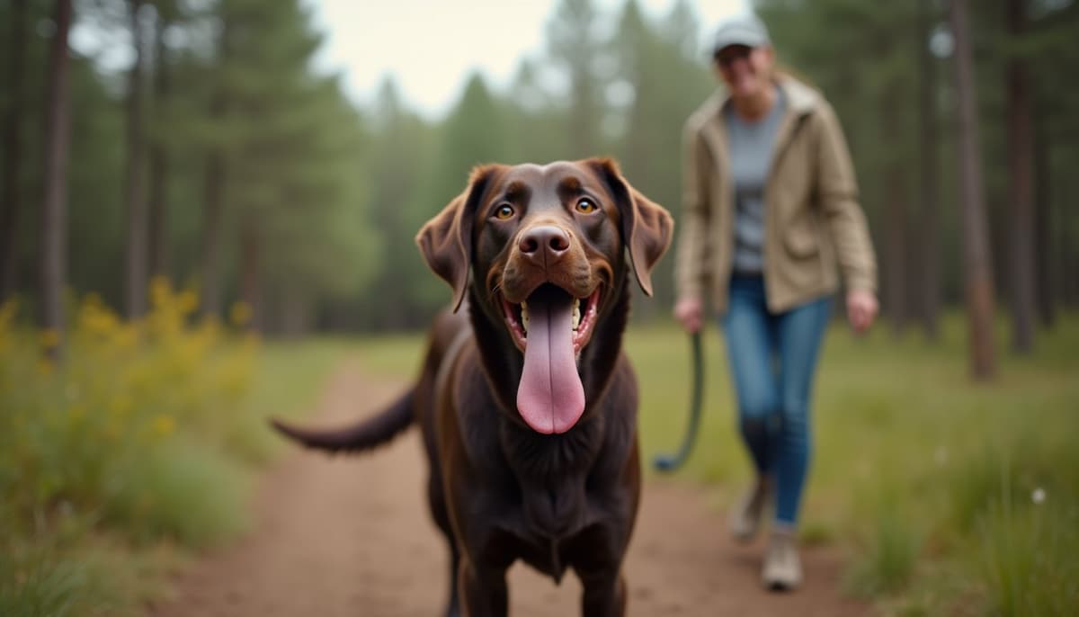 A dog on a walk — Dog Hip Dysplasia Treatment Cost in Omaha NE