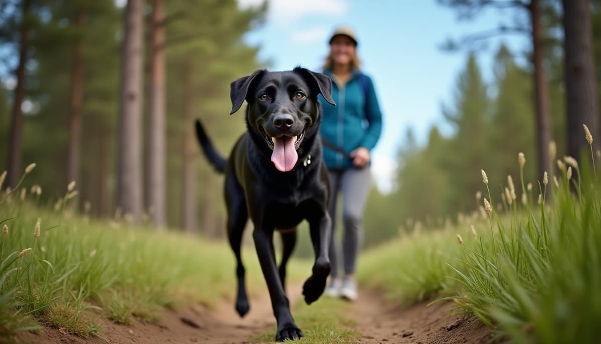 A dog on a walk — Dog Hip Dysplasia Treatment Cost in Roseville, CA