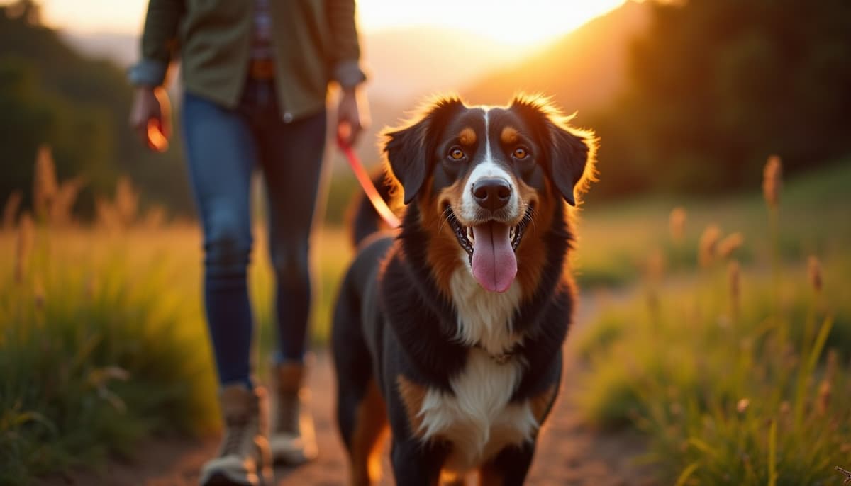 A dog on a walk — Dog Hip Dysplasia Treatment Cost in San Francisco, CA