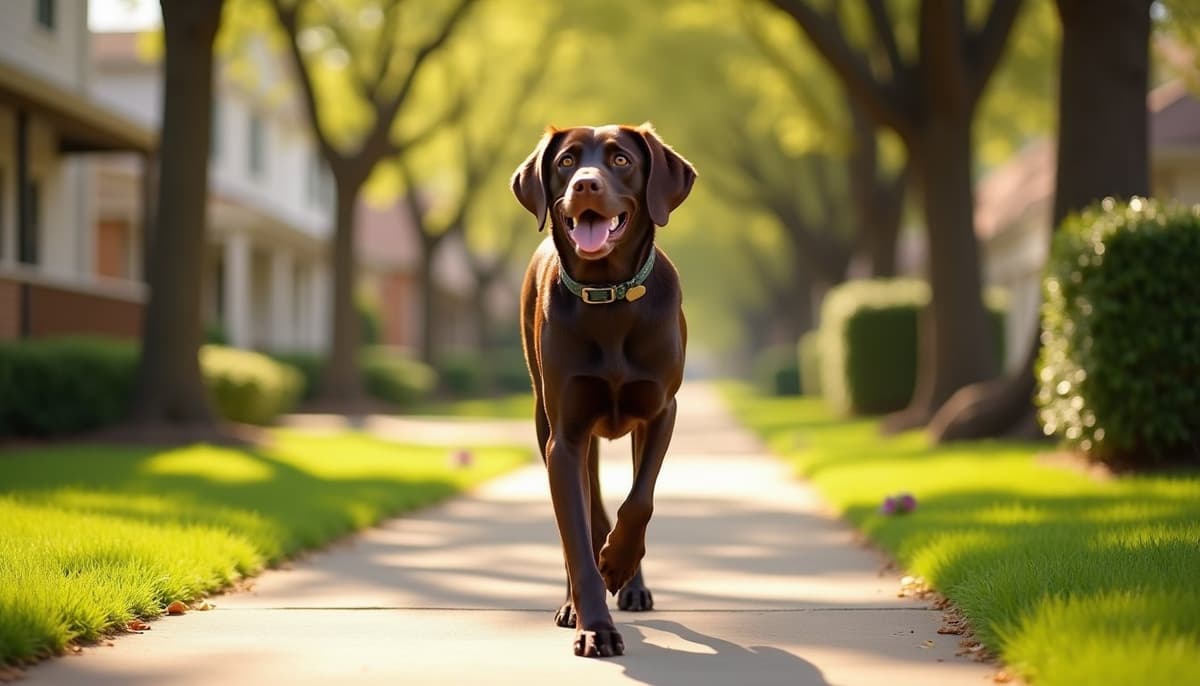 A dog on a walk — Dog Hip Dysplasia Treatment Cost in Waco, TX