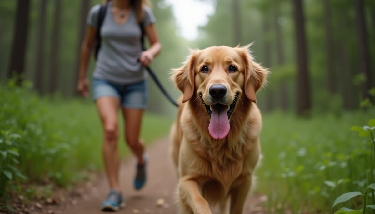 A dog on a walk — Dog Hydrotherapy in Dallas, TX