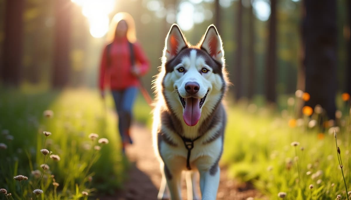 A dog on a walk — Dog Hydrotherapy in Roseville, CA