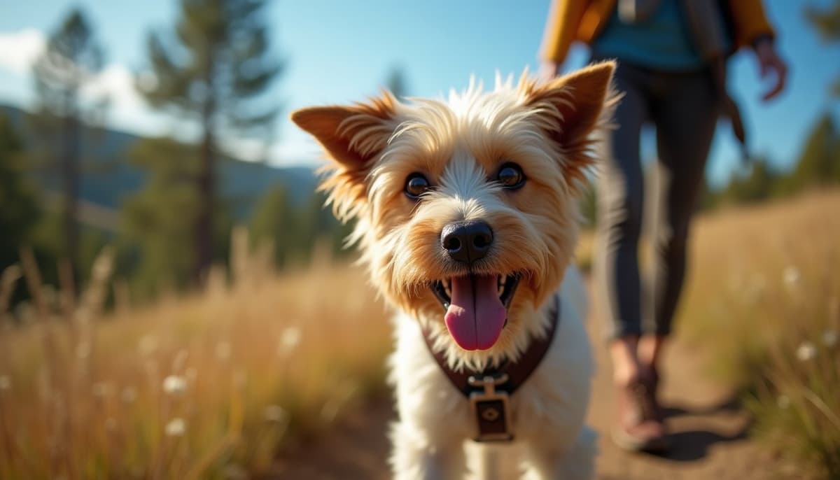 A dog on a walk — Dog Hydrotherapy in Visalia, CA