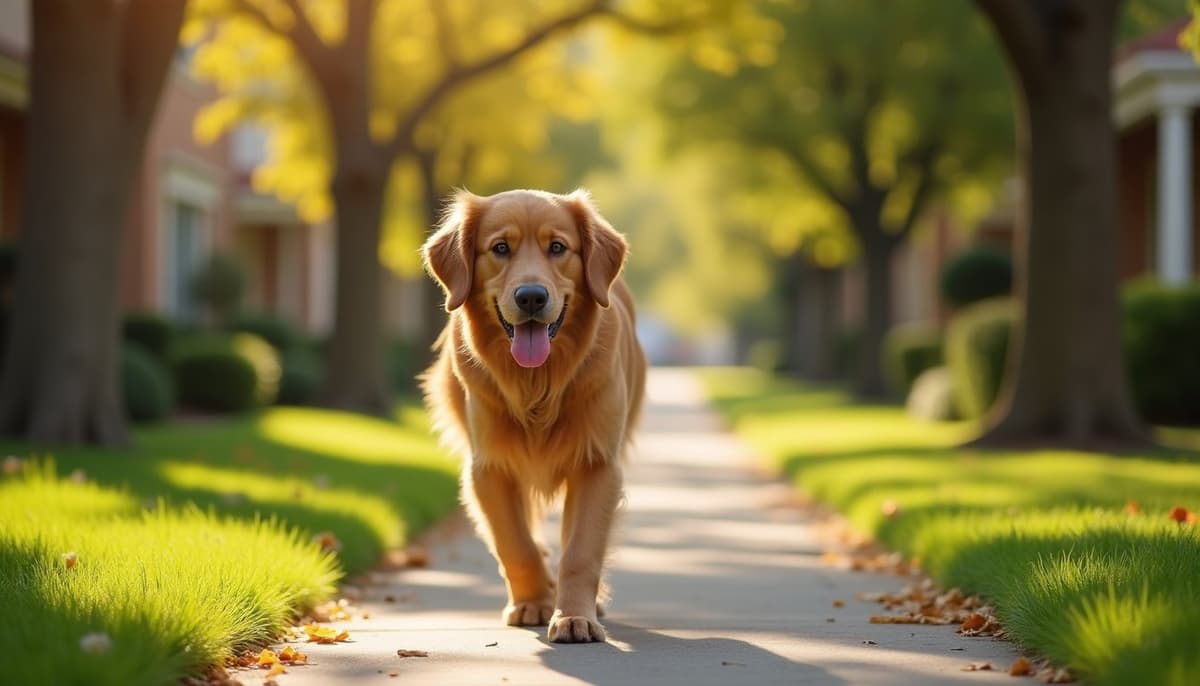 A dog on a walk — Dog Joint Pain in Dallas, TX