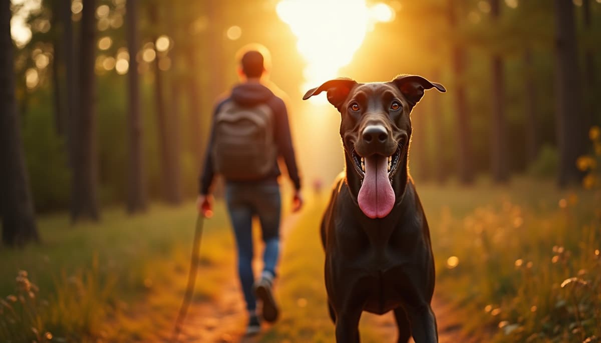 A dog on a walk — Dog Joint Pain Denton TX