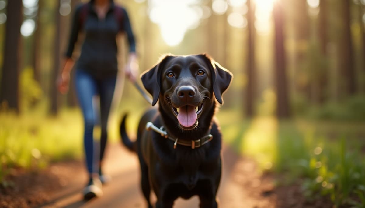 A dog on a walk — Dog Joint Pain in Lansing, MI