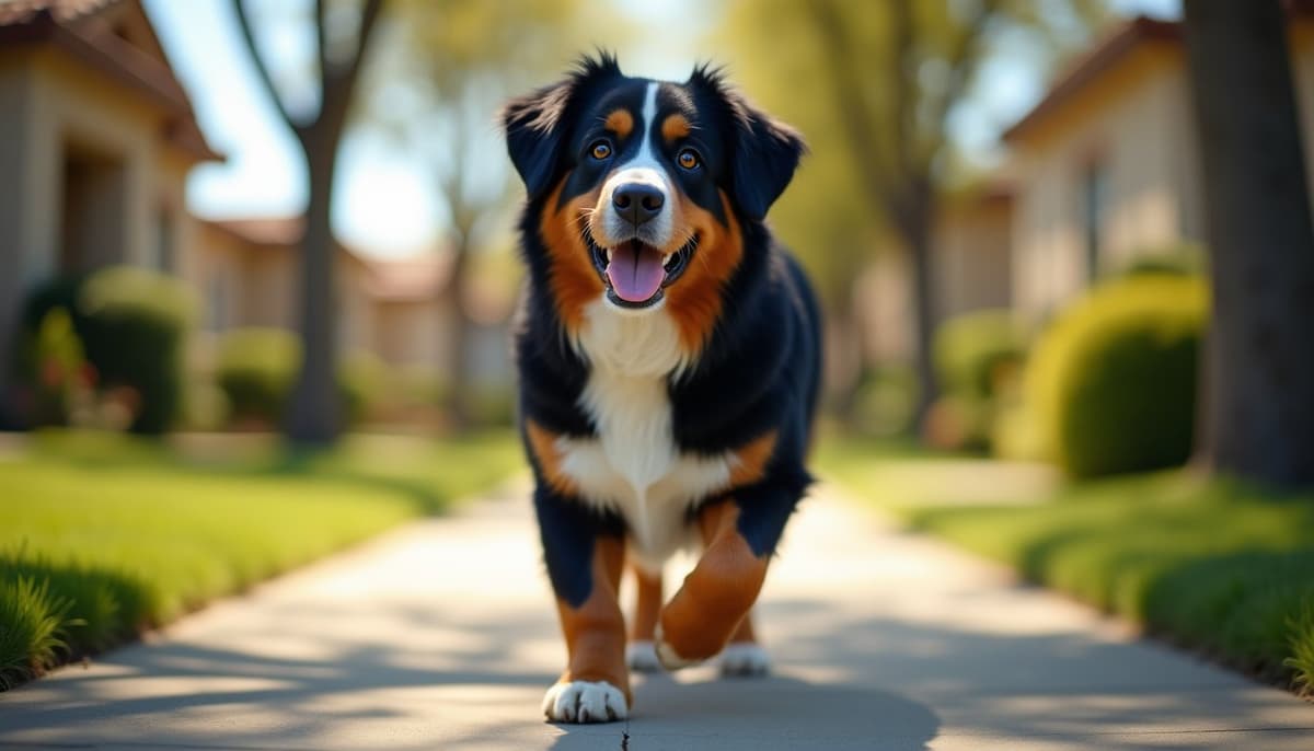A dog on a walk — Dog Joint Pain in Riverside, CA