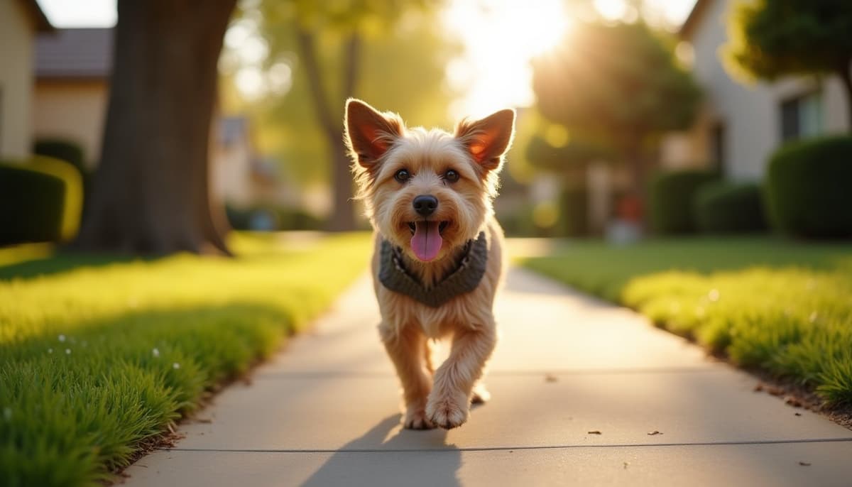 A dog on a walk — Dog Joint Pain in Visalia, CA