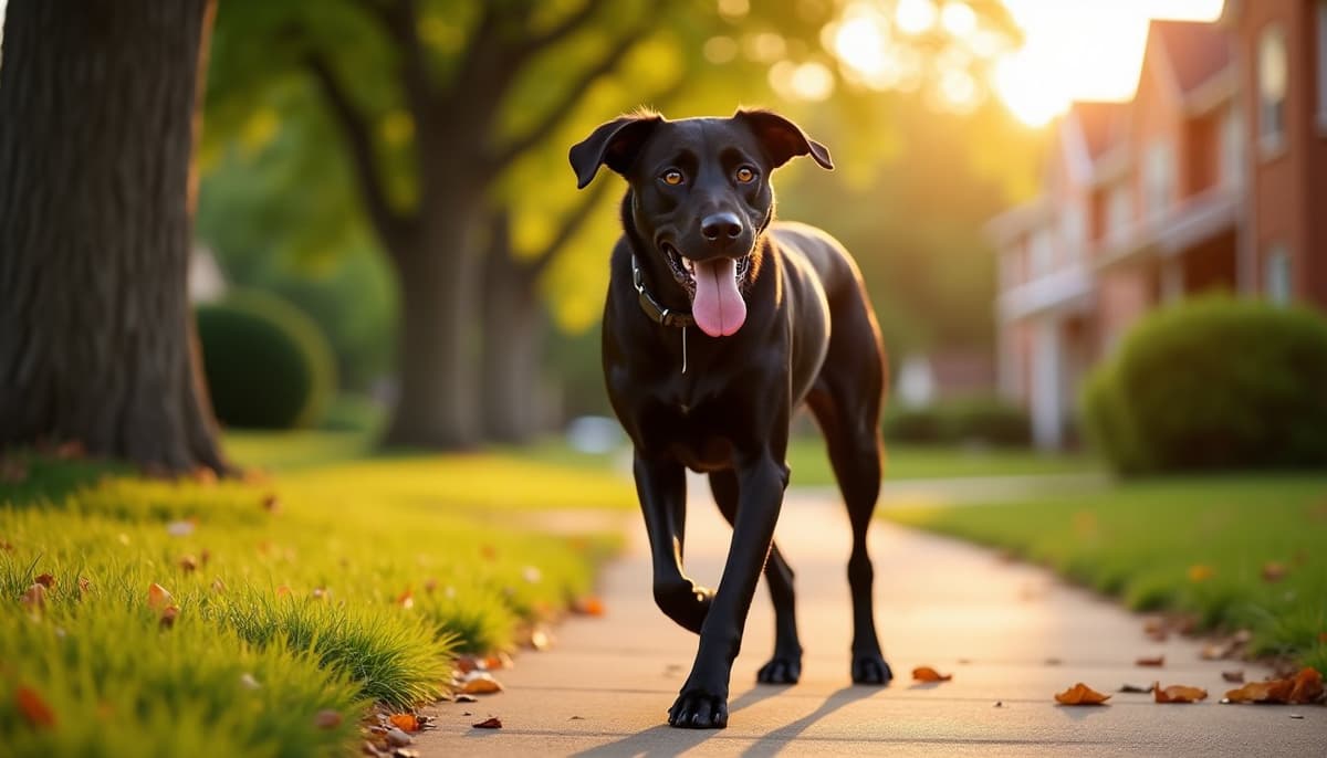 A dog on a walk — Dog Knee Brace Fitting in Akron, OH