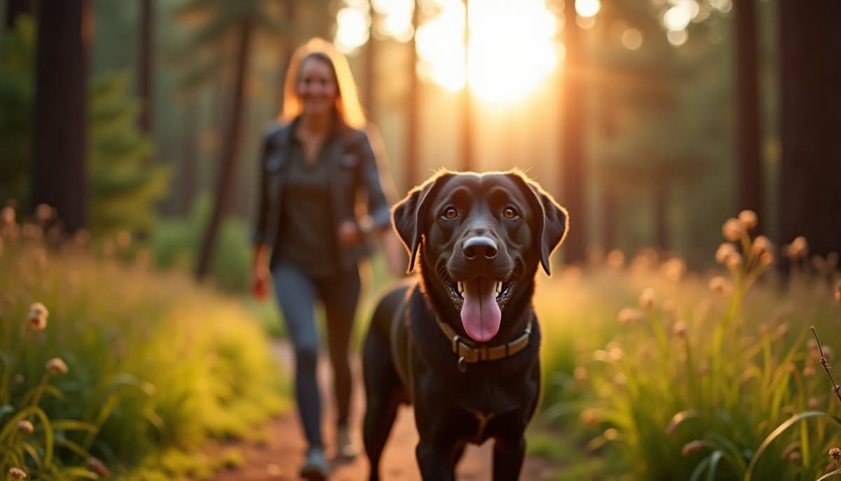 A dog on a walk — Dog Knee Brace Fitting in Berkeley, CA