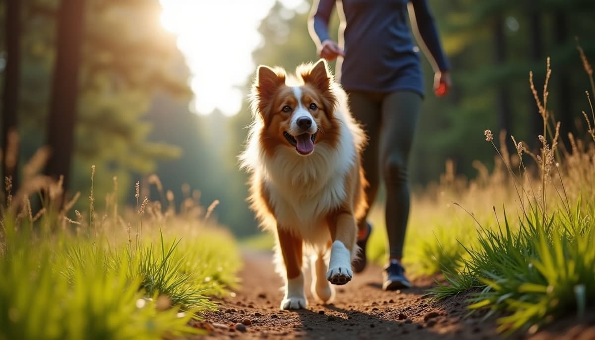 A dog on a walk — Dog Knee Brace Fitting in Boston, MA