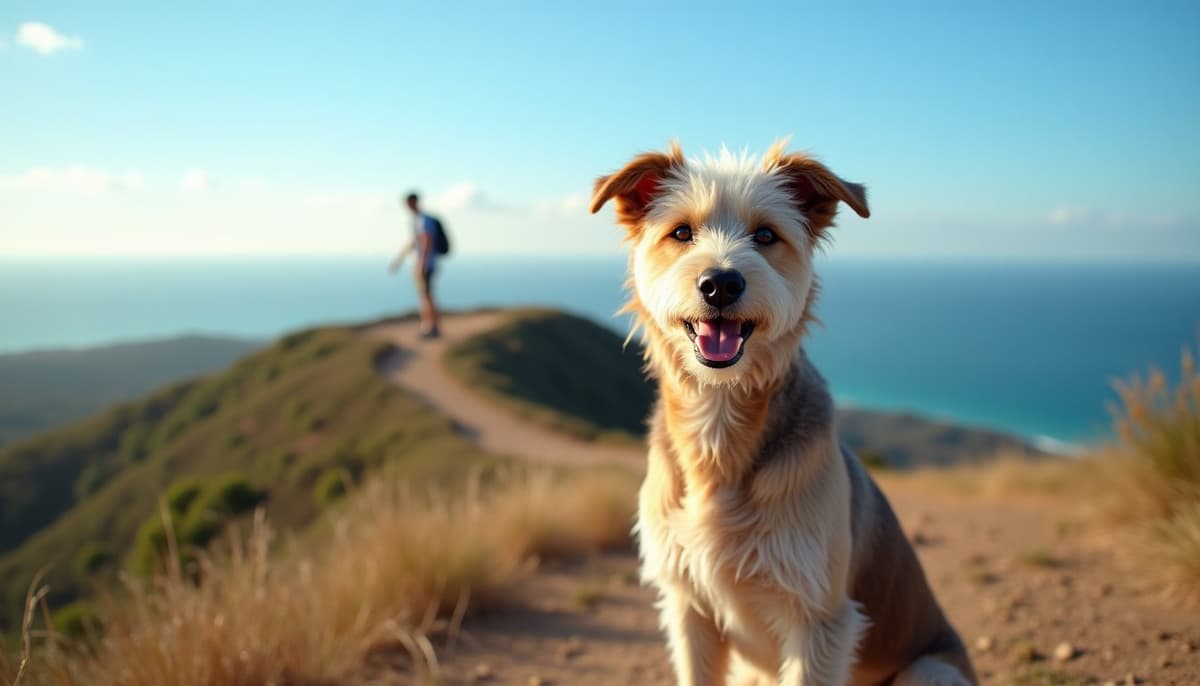 A dog on a walk — Dog Knee Brace Fitting in Cape Coral, FL