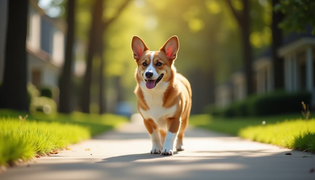 A dog on a walk — Dog Knee Brace Fitting in Cary, NC
