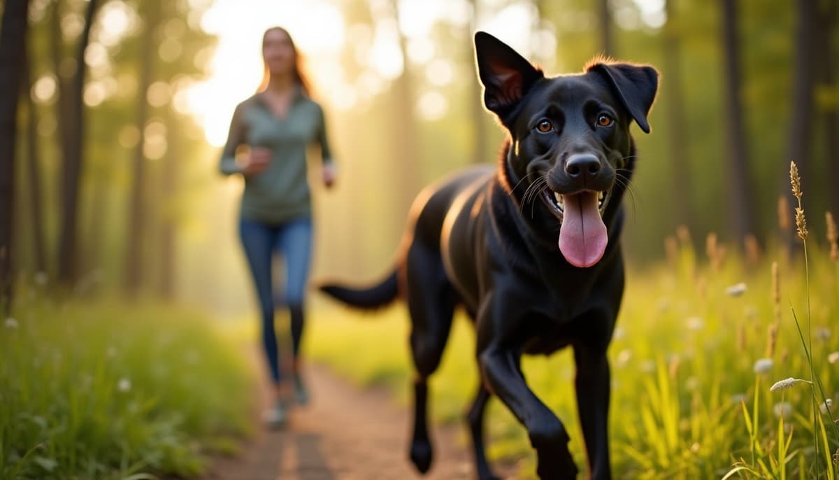 A dog on a walk — Dog Knee Brace Fitting in Cedar Rapids, IA