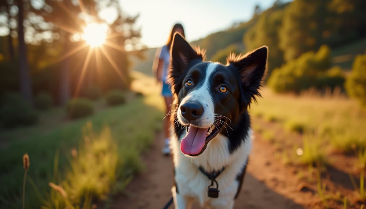 A dog on a walk — Dog Knee Brace Fitting in Chula Vista, CA