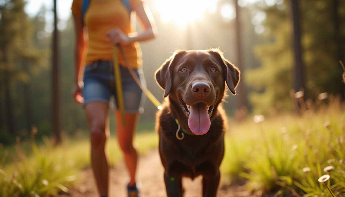 A dog on a walk — Dog Knee Brace Fitting in El Monte, CA