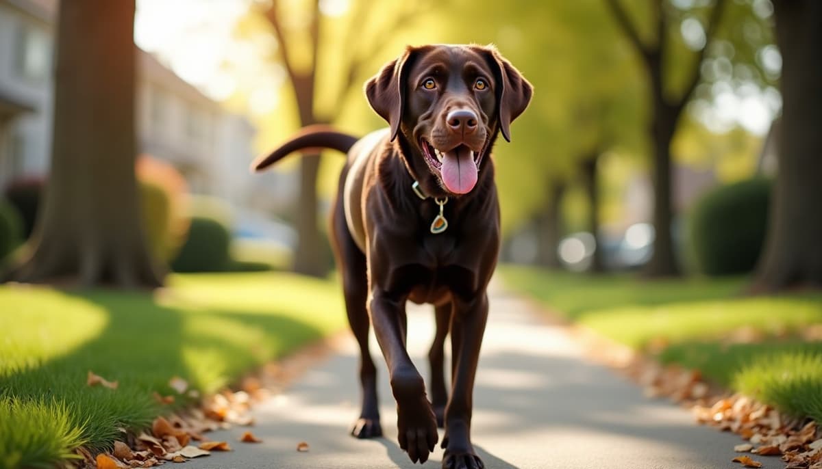 A dog on a walk — Dog Knee Brace Fitting in Green Bay, WI