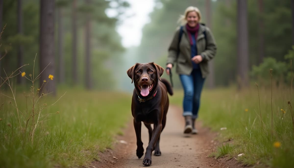 A dog on a walk — Dog Knee Brace Fitting in Jacksonville, FL