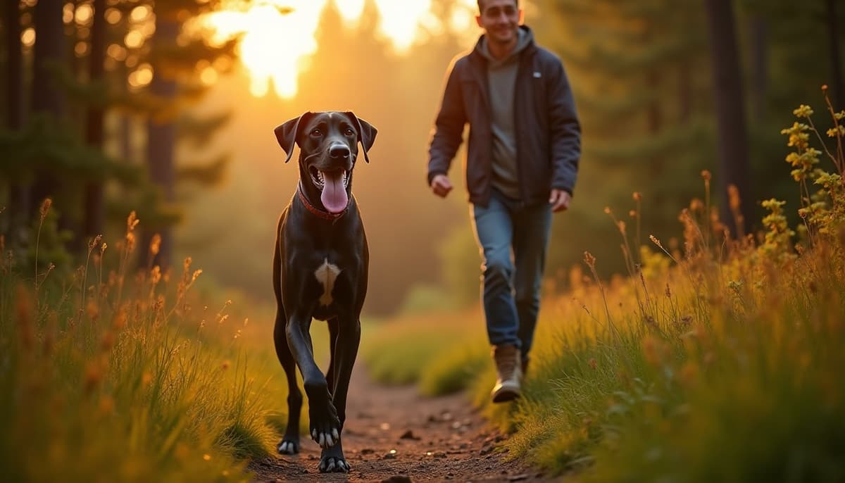 A dog on a walk — Dog Knee Brace Fitting in Midland, MI