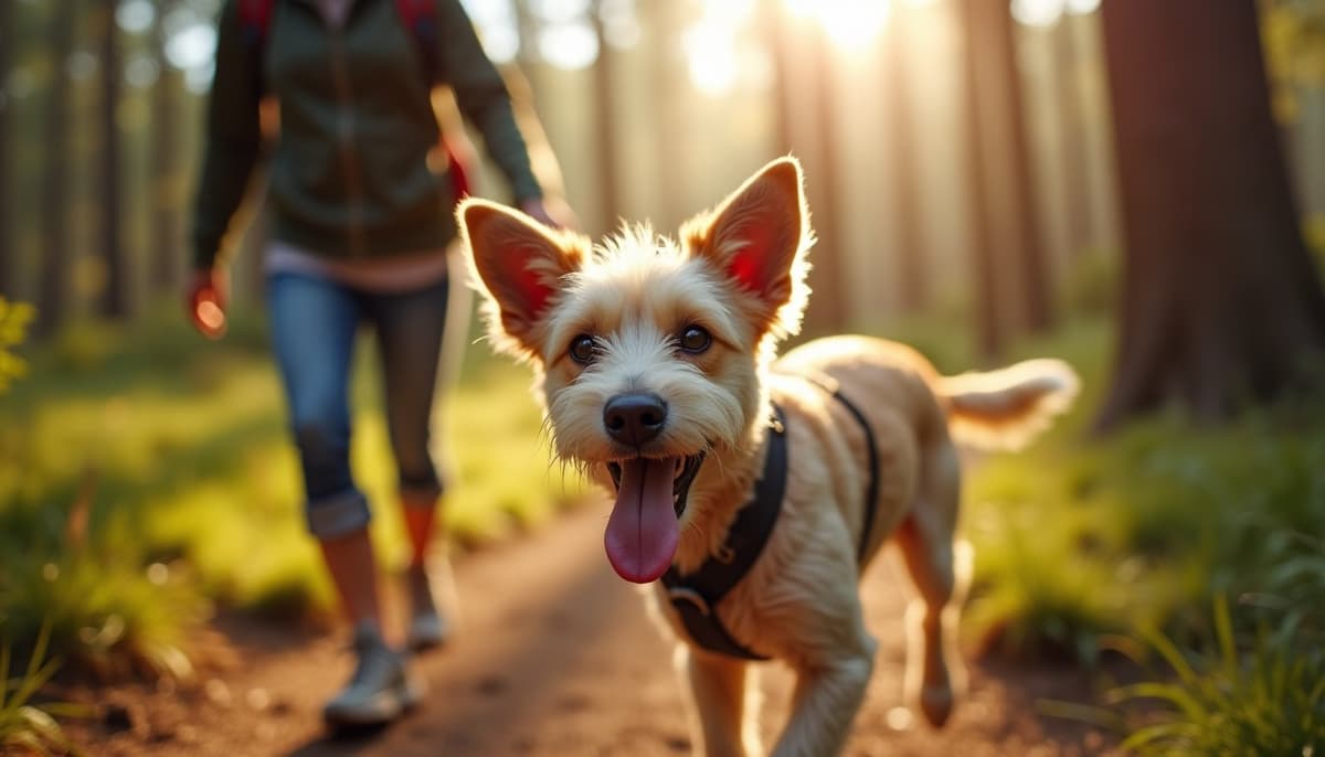 A dog on a walk — Dog Knee Brace Fitting in Oceanside, CA