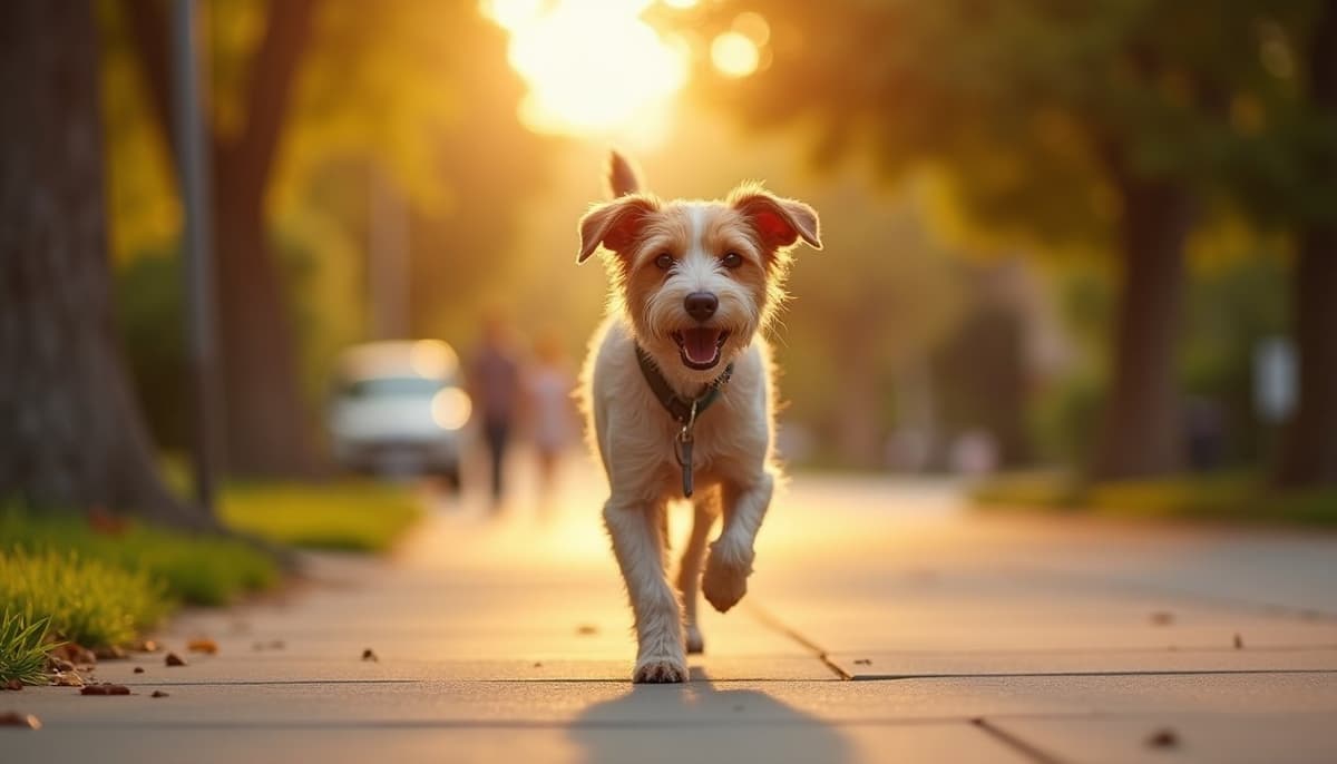 A dog on a walk — Dog Knee Brace Fitting in Orange, CA