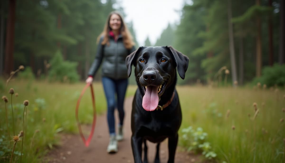 A dog on a walk — Dog Knee Brace Fitting in Portland, OR