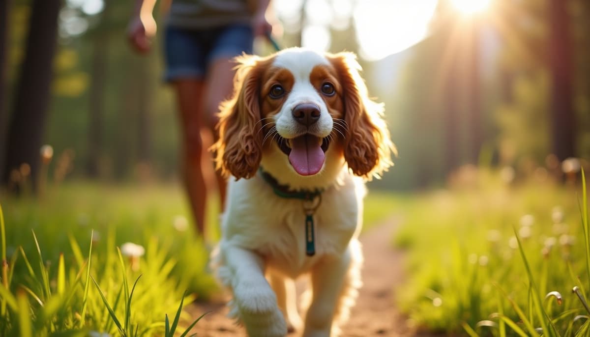 A dog on a walk — Dog Knee Brace Fitting in Provo, UT