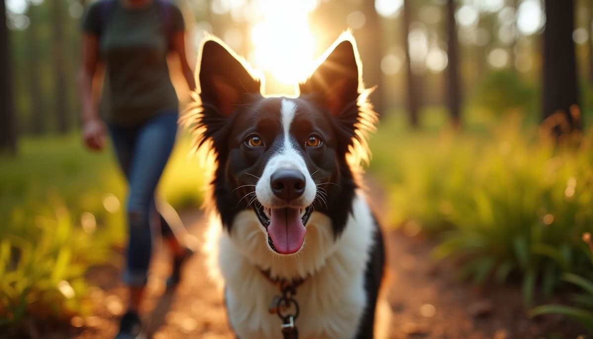 A dog on a walk — Dog Knee Brace Fitting in Tallahassee, FL