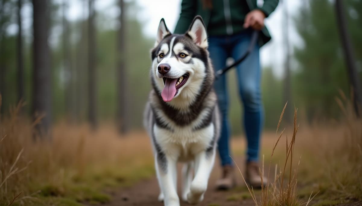 A dog on a walk — Dog Knee Brace Fitting in Wichita, KS
