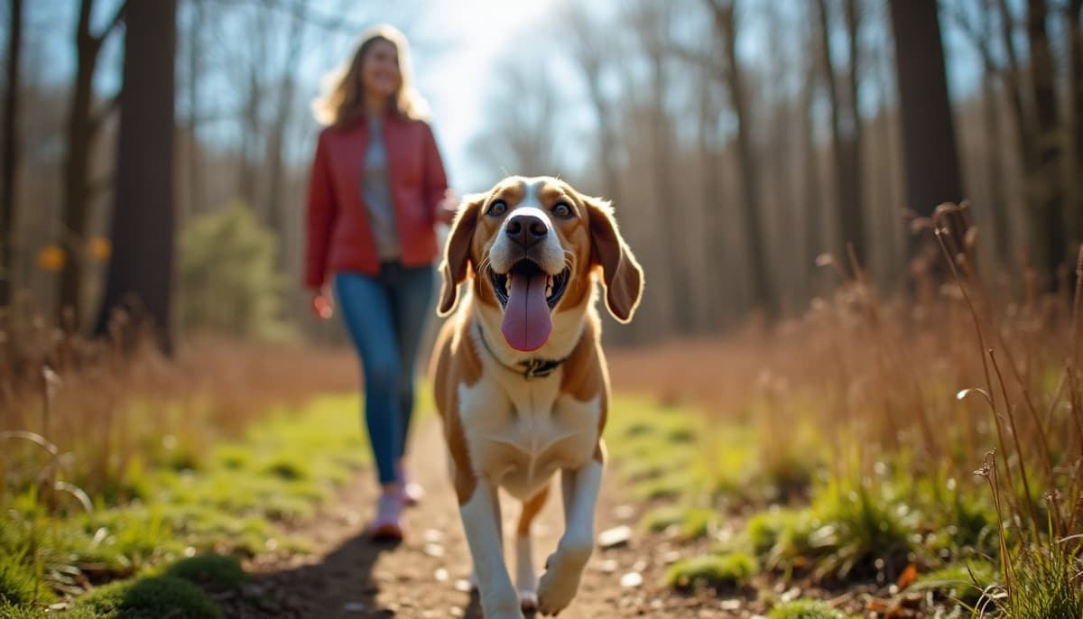 A dog on a walk — Where Do I Get Dog Peptides in Joliet, IL