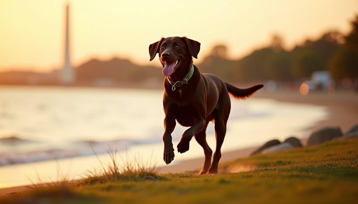 A dog on a walk — Dog Peptides in Washington DC