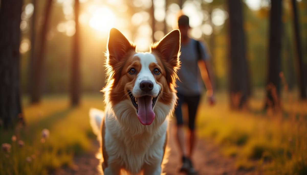 A dog on a walk — Dog Physical Therapy in Corona NY