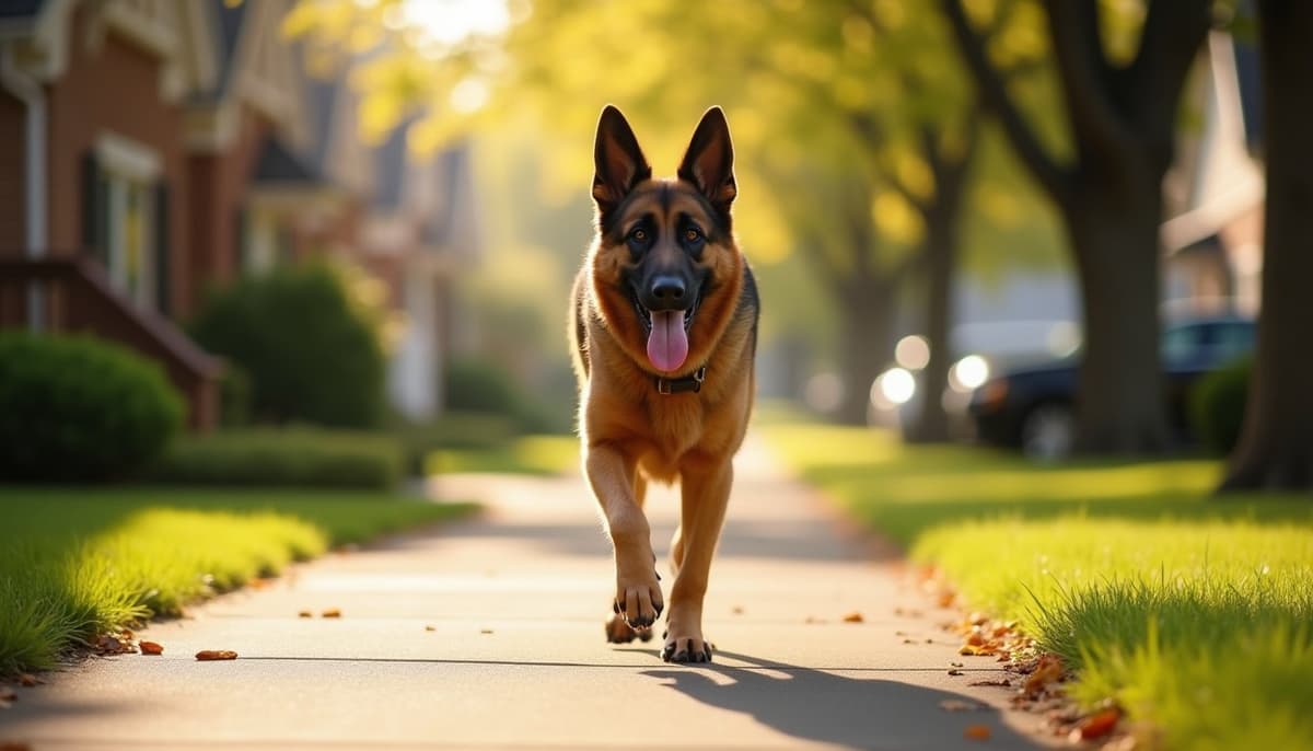 A dog on a walk — Dog Physical Therapy in Evansville, IN