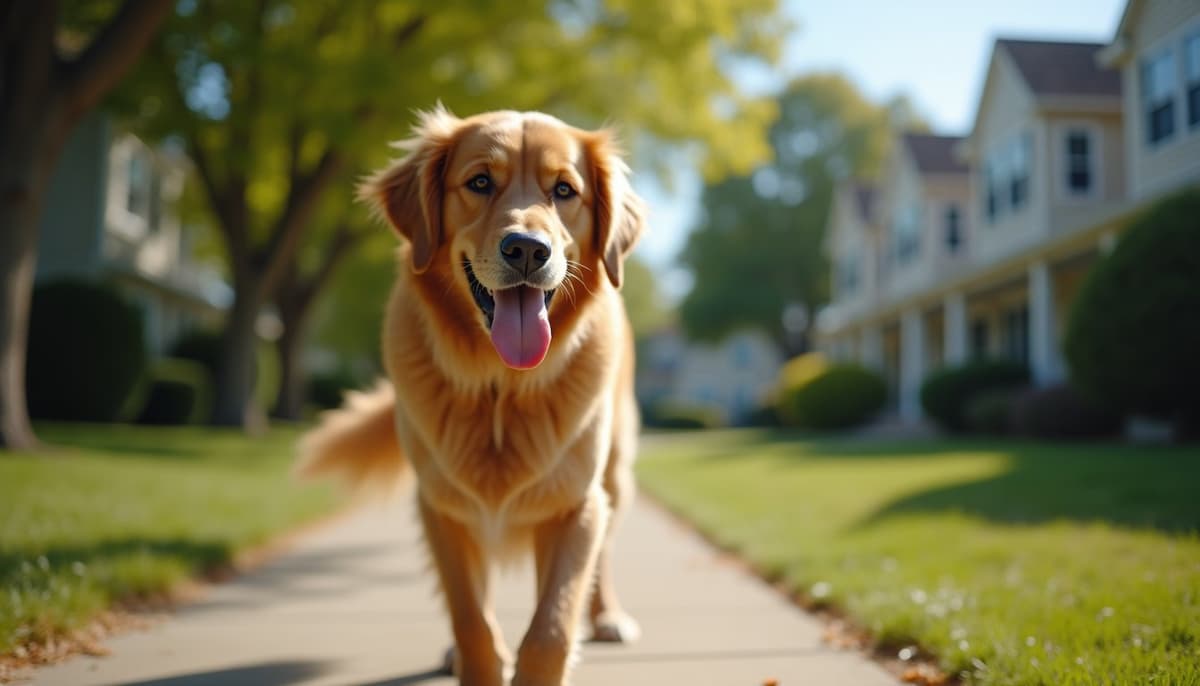 A dog on a walk — Where Can I Get Dog Physical Therapy in Fort Worth