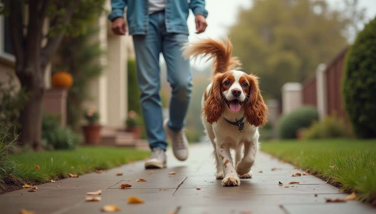 A dog on a walk — Dog Physical Therapy in Fullerton, CA