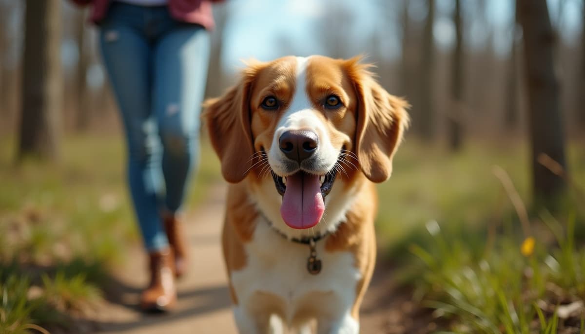 A dog on a walk — Dog Physical Therapy in Garland TX