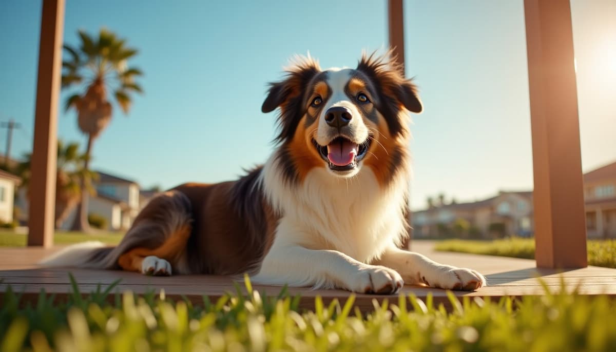 A dog on a walk — Dog Physical Therapy in Huntington Beach, CA