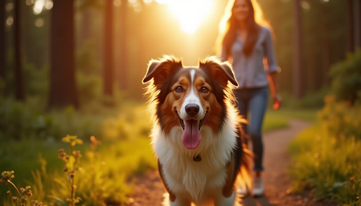 A dog on a walk — Dog Physical Therapy in Irving, TX