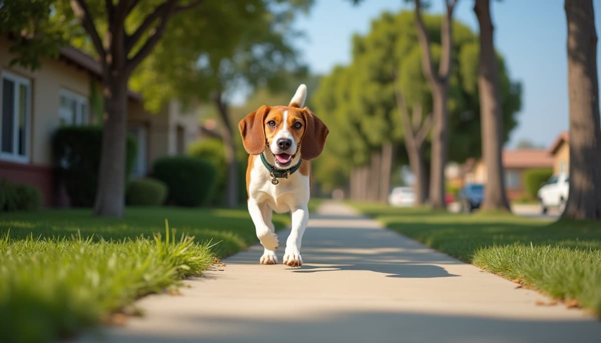 A dog on a walk — Dog Physical Therapy in Santa Ana, CA