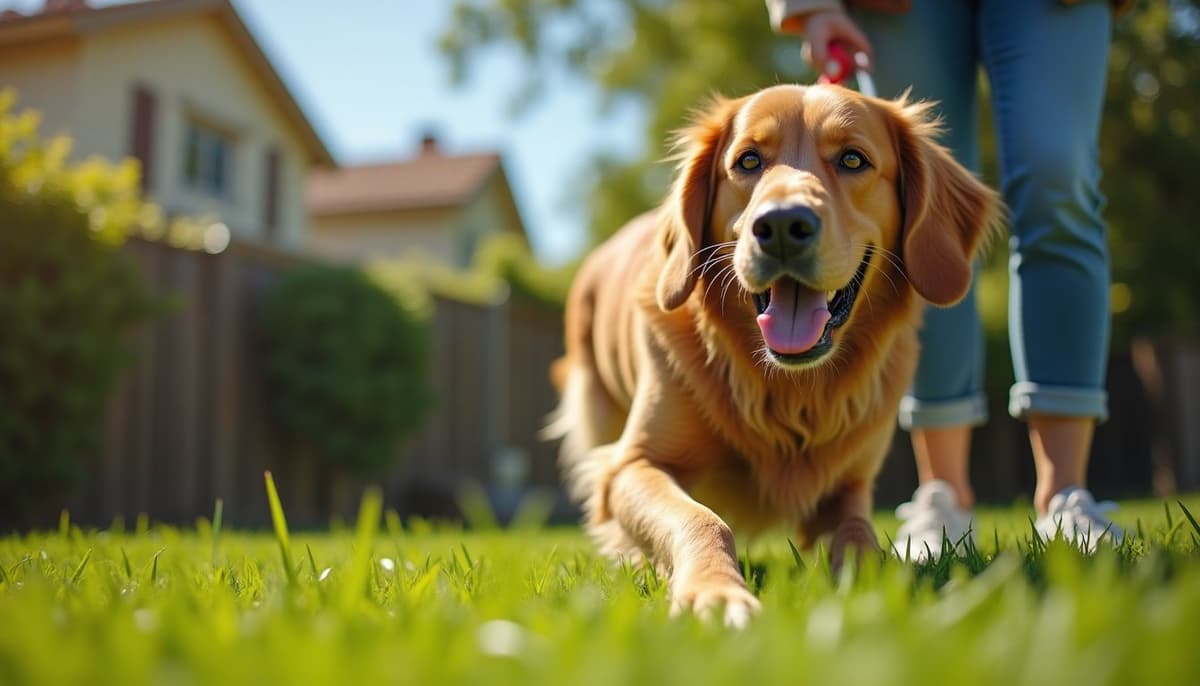 A dog on a walk — Dog Physical Therapy in Vallejo, CA
