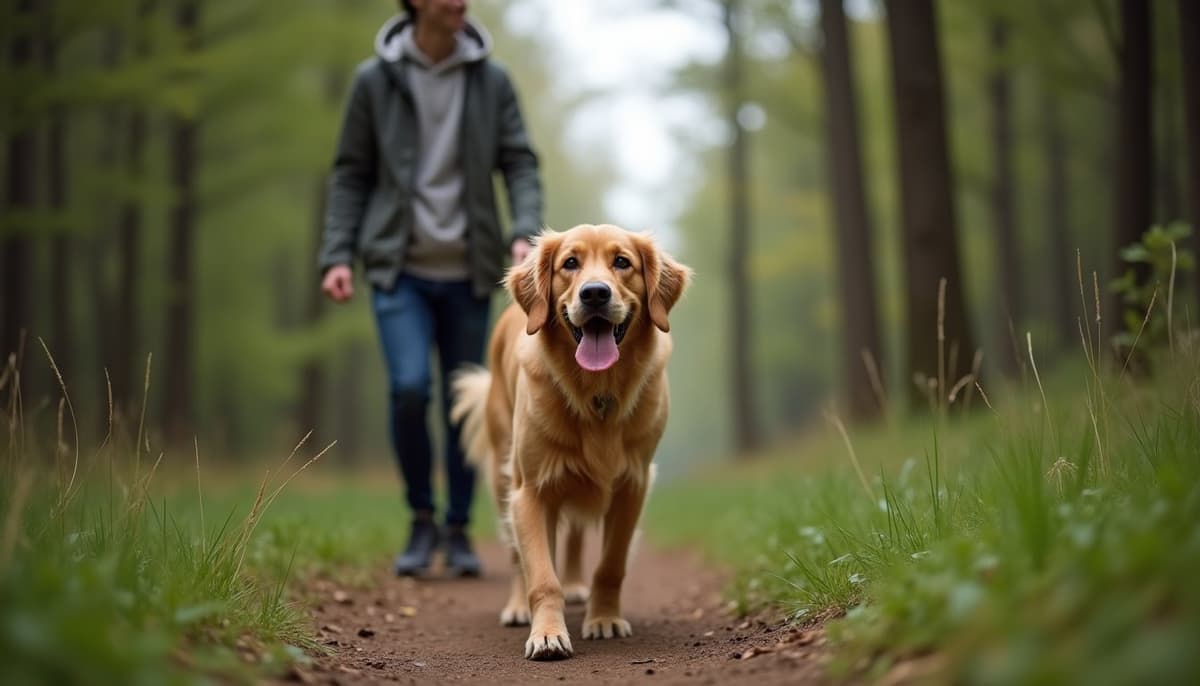 A dog on a walk — Dog Physical Therapy in Washington DC
