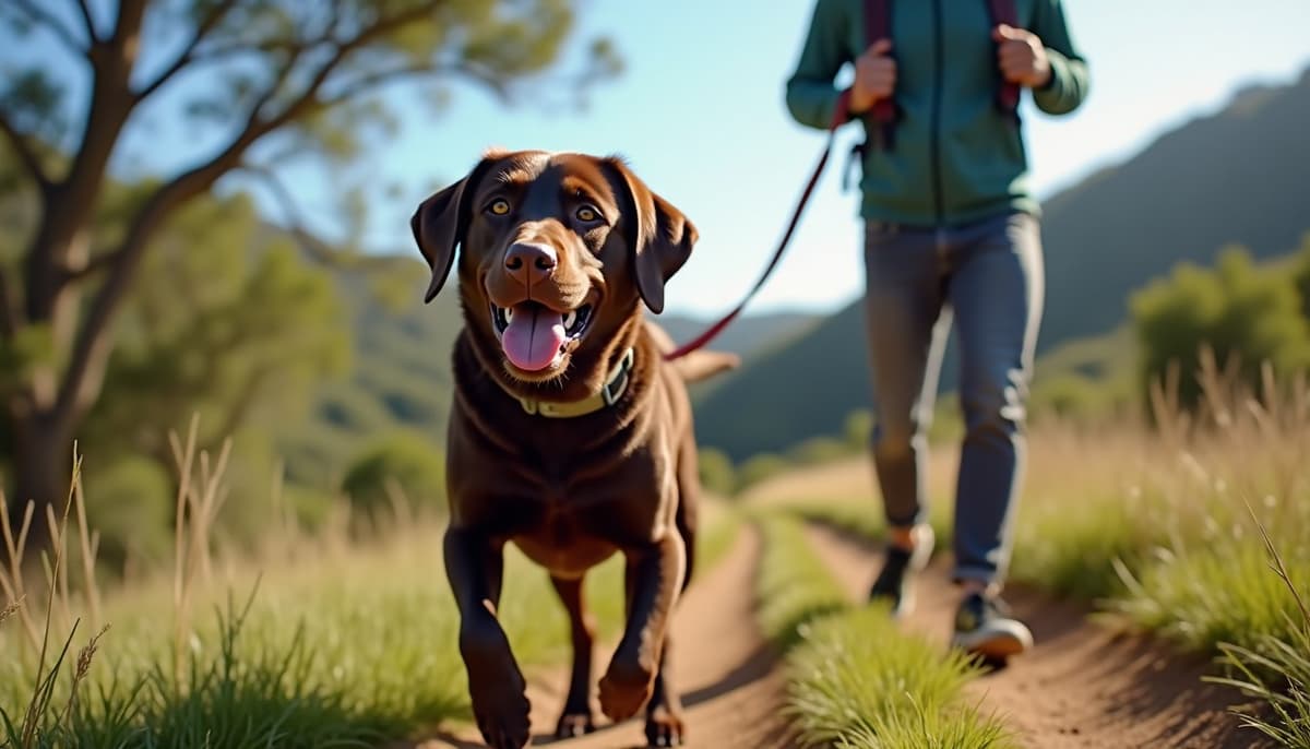 A dog on a walk — Dog Stem Cell Therapy Cost in Carlsbad CA