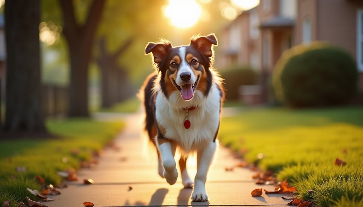 A dog on a walk — Dog Stem Cell Therapy Cost in Clarksville, IN