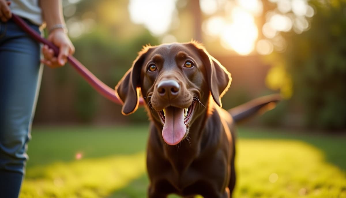 A dog on a walk — Dog Stem Cell Therapy Cost in Escondido, CA